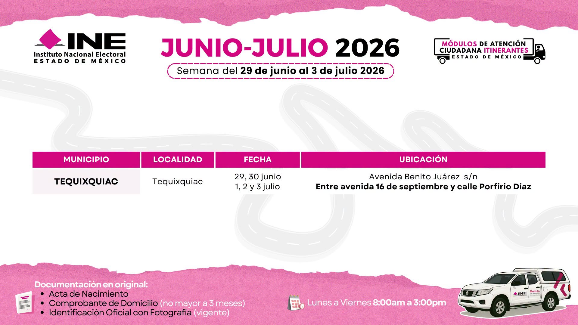 Módulo del INE en Tequixquiac: fechas, ubicación y requisitos